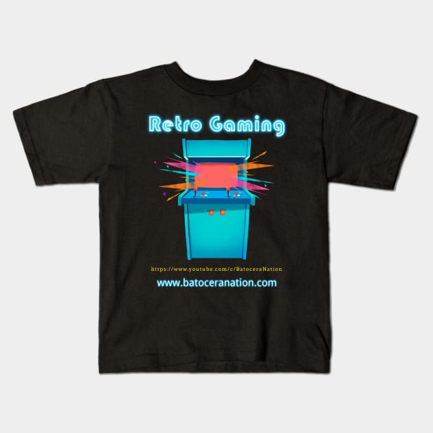 Retro Gamer Logo 18 by Batocera Nation Kids T-Shirt by Batocera Nation